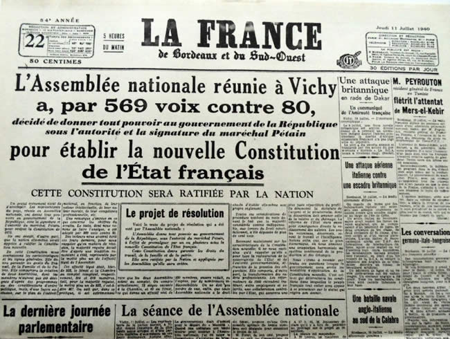 Résultat de recherche d'images pour "projet de constitution de Pétain (images)"