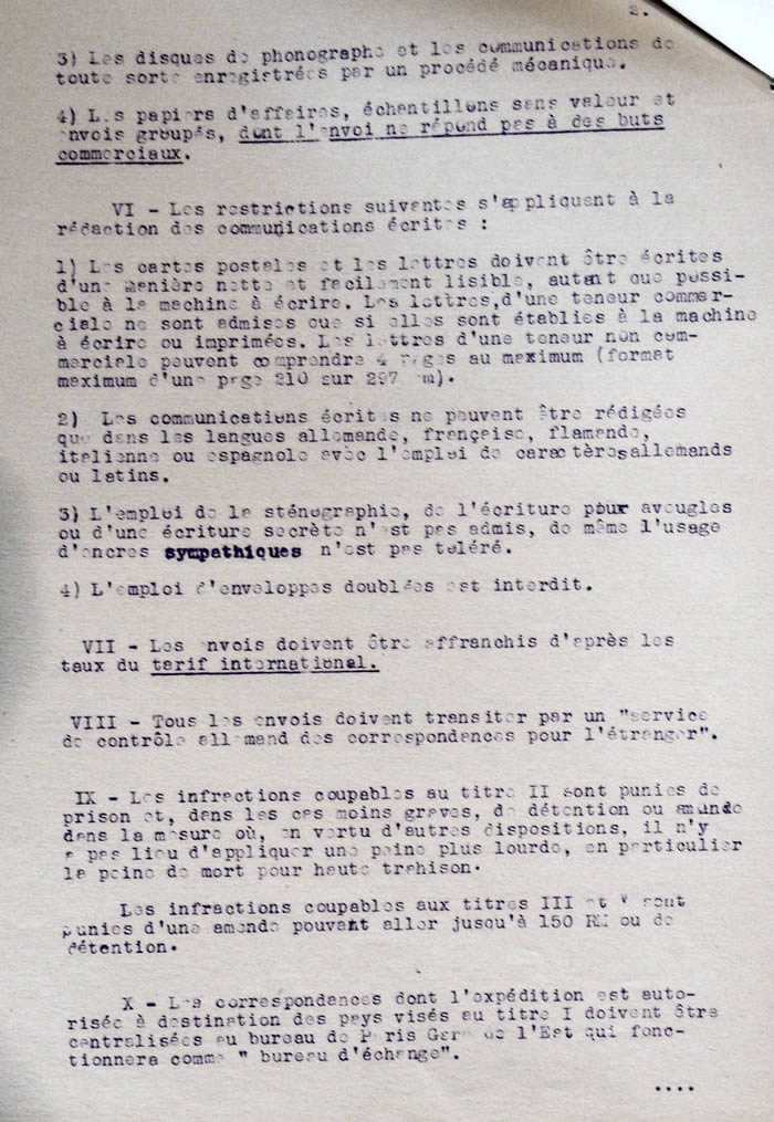 reprise des relations postales ZO Alsace-Moselle