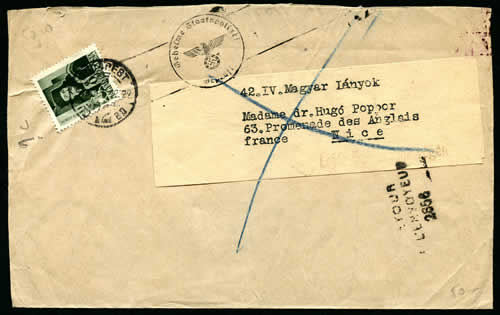 Bande de journal avec censure de la gestapo