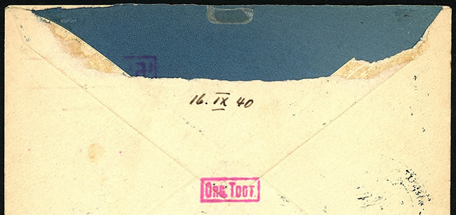 Lettre de l'Organisation Todt avec griffe à croix gammée Lorient