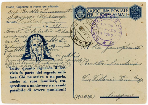 Poste Militaire Italienne 226 Ajaccio sep 43