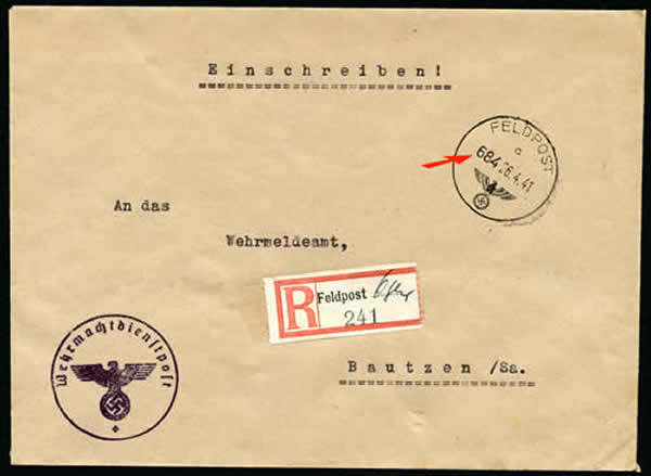 Lettre recommandée de nancy  par la feldpost