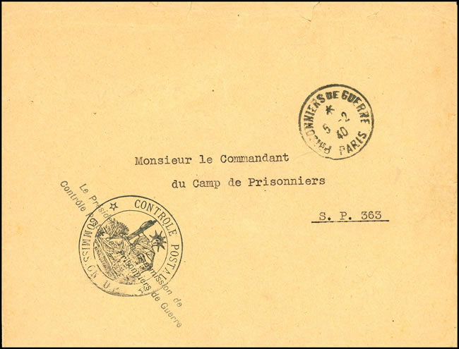 Lettre du Président de la Commission des Prisonniers de guerre en février 1940