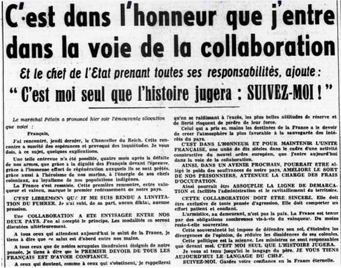 Pétain rentre en collaboration