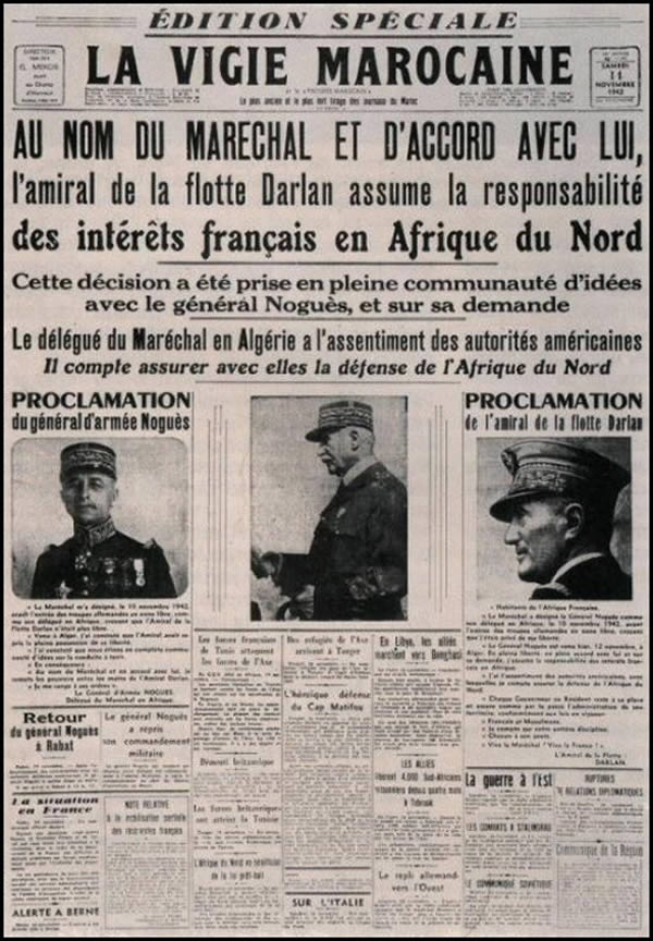Journal La Vigie marocaine novembre 1942