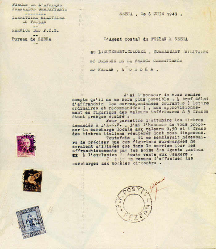 Note de service concernant la surcharge de timbres