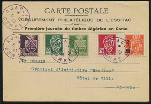 FDC du timbre algérien en Corse