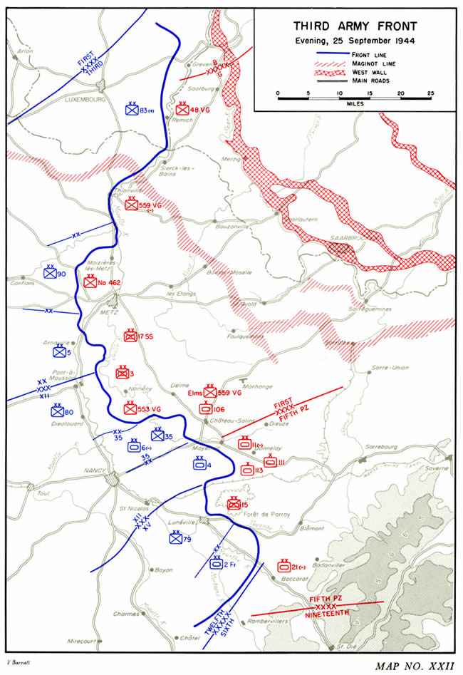Front 3rd US Army 25 septembre 1944
