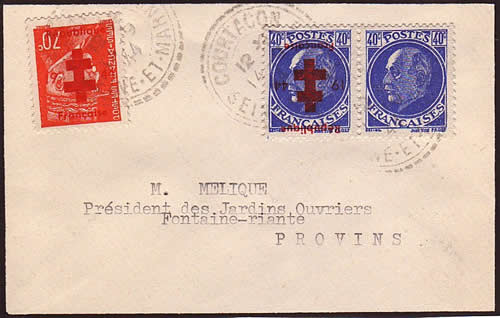 Timbres Provins sur lettre