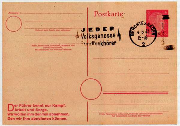 entier postal allemand oblitéré de Berchstesgaden 4 mai 1945