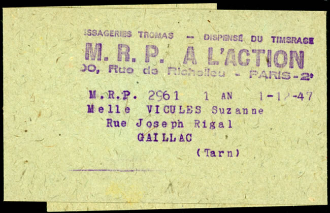 Bande de journal MRP à l'action