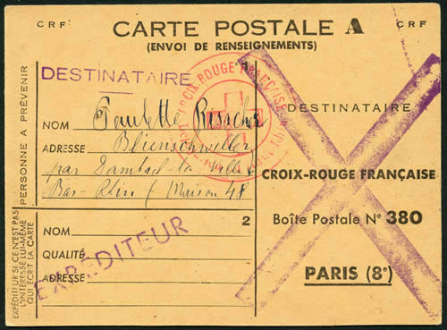 Carte Postale Croix Rouge A