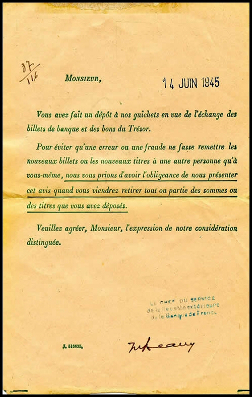 Intérieur lettre