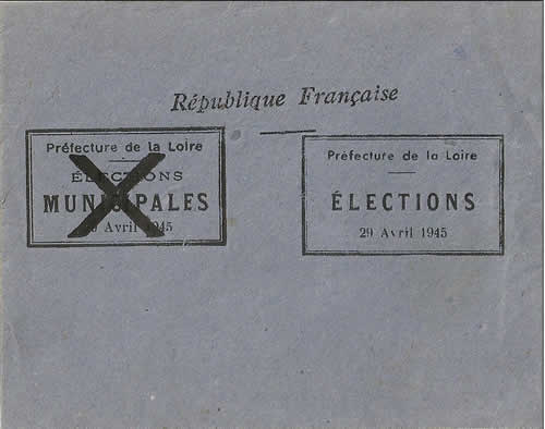 Enveloppe  de vote prefecture de la Loire
