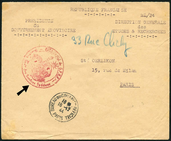 cachet des Services Speciaux