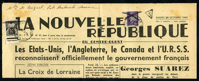 Journal annonçant la reconnaissance