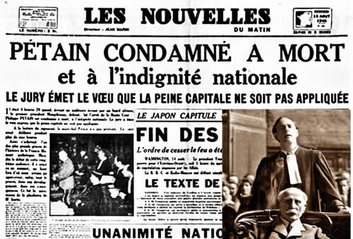 Pétain condamné à mort