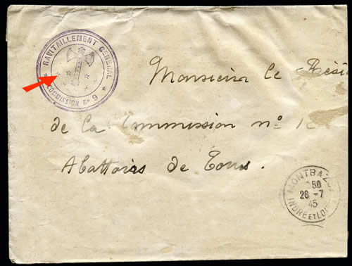 cachet du ravitaillement avec francisque en juillet 1945