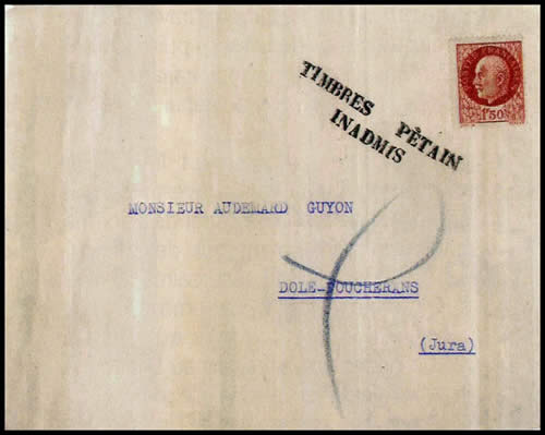 Timbres Pétain Inadmis