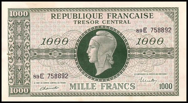 Billet du Trésor central 1945