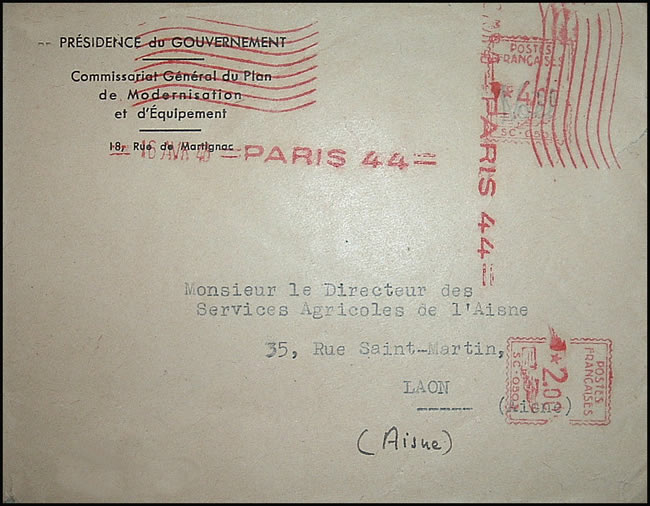 Lettre du Commissariat au Plan 1947