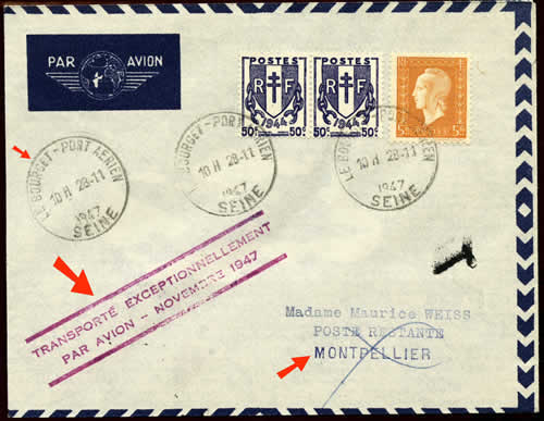 Grèves 1947 trajet avion paris Montpellier