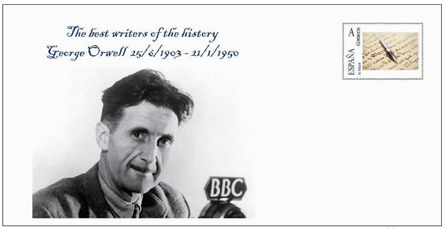 Entier postal d'Espagne consacré à george Orwell