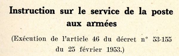 Interdiction des cachets à numéros de la poste aux armées