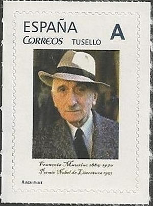 Timbre d'espagne François Mauriac  prix nobel