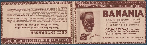 Carnet de timbres couverture Banania 