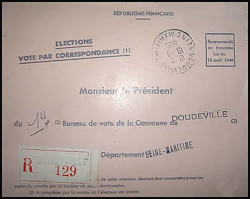Vote par correspondance-mars 1958