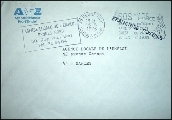 Lettre de l'ANPE en franchise