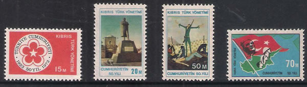 1ère série timbres chypre turc