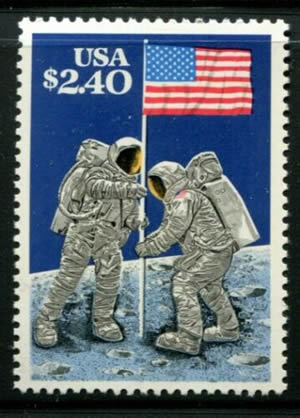 drapeau US sur la lune