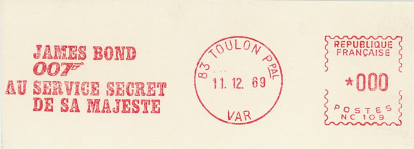 EMA james Bond 007 Au Service de Sa Majesté