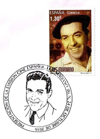 Oblitération temporaire espagnol consacrée à Luis Mariano