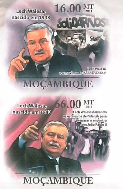 Timbre Lech Walensa Mozambique