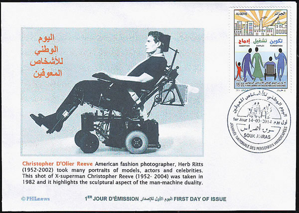 Christopher eeves en fauteuil de handicapé