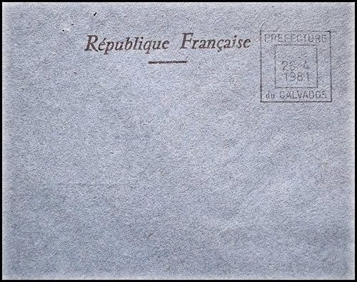 Enveloppe de vote avril 1981