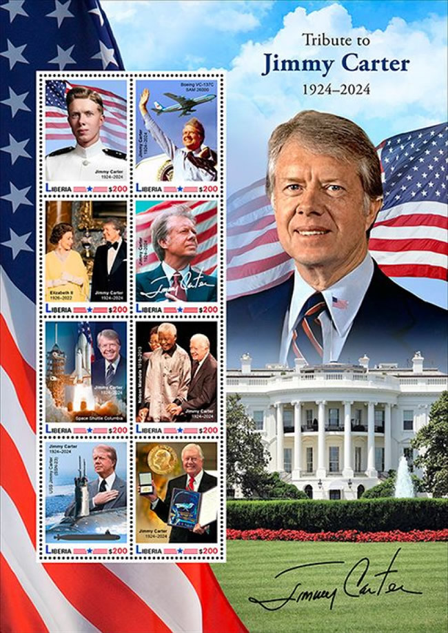 Feuillet d'hommage à Jimmy Carter Liberia
