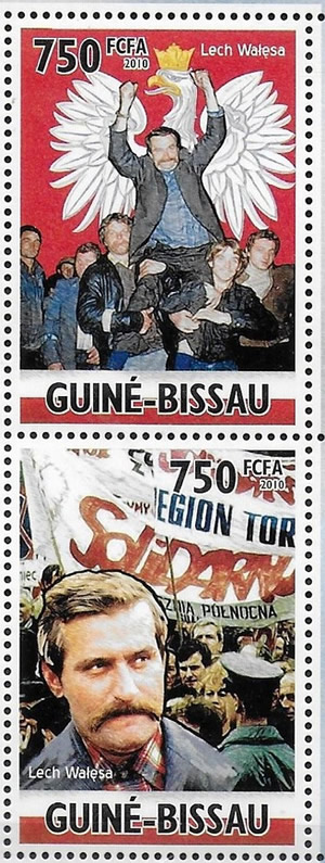 Timbres de Lech walensa de Guinée