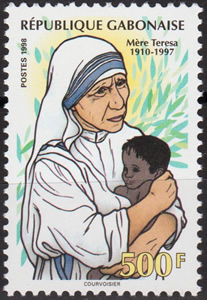 Mère Teresa timbre du Gabon