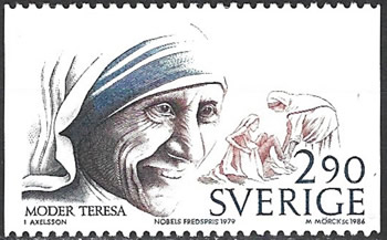 Mère Teresa timbre de Suède