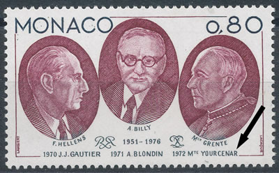 Timbre de Monacor consacré à Marguerite Yourcenar