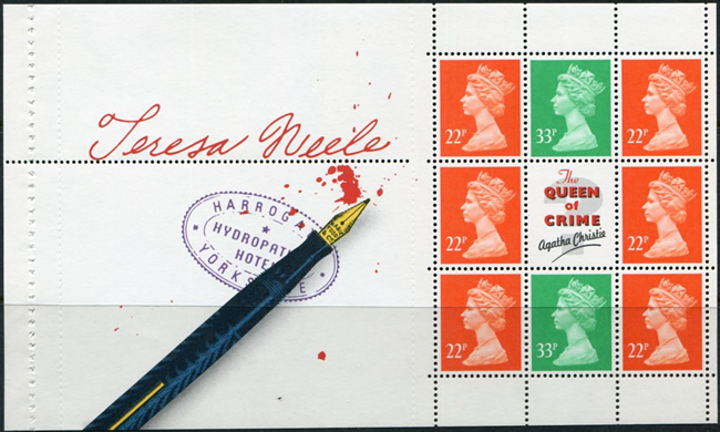 Panneau de timbres du carnet agatha christie