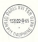 cachet pneumatique OTAN Porte Dauphine