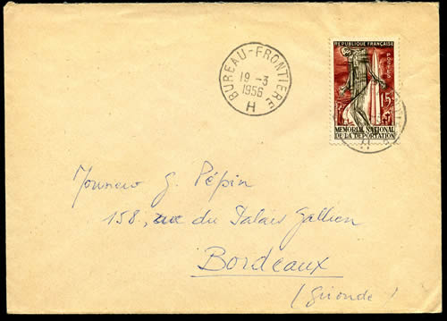 Cachet Bureau Frontière H