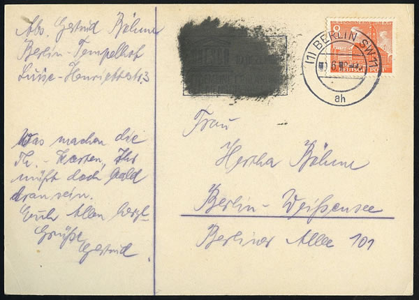 Flamme unesco caviardee sur carte postale