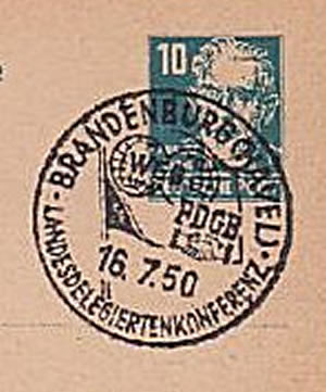 Oblitération FDGB Hambourg 1950