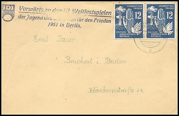propagande de la FDJ pour les Jeux de Berlin de 1951